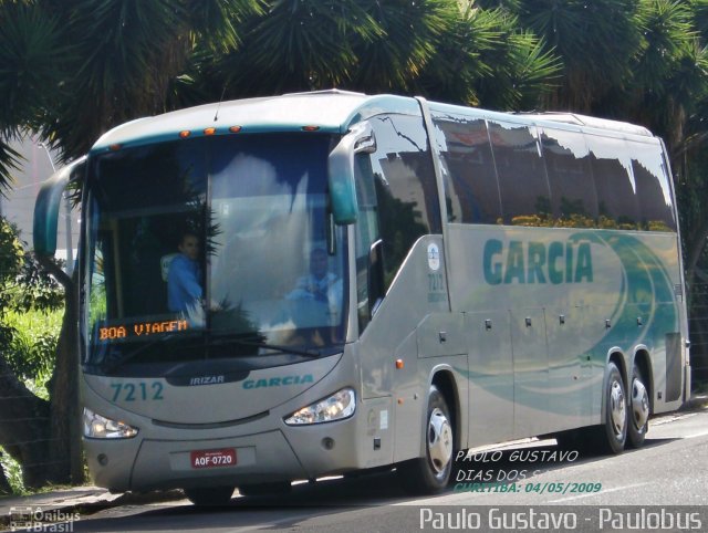 Viação Garcia 7212 na cidade de Curitiba, Paraná, Brasil, por Paulo Gustavo. Número da foto: #1184167.