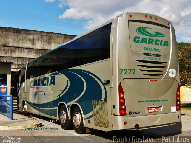 Viação Garcia 7272 na cidade de Curitiba, Paraná, Brasil, por Paulo Gustavo. ID da foto: 1186815.