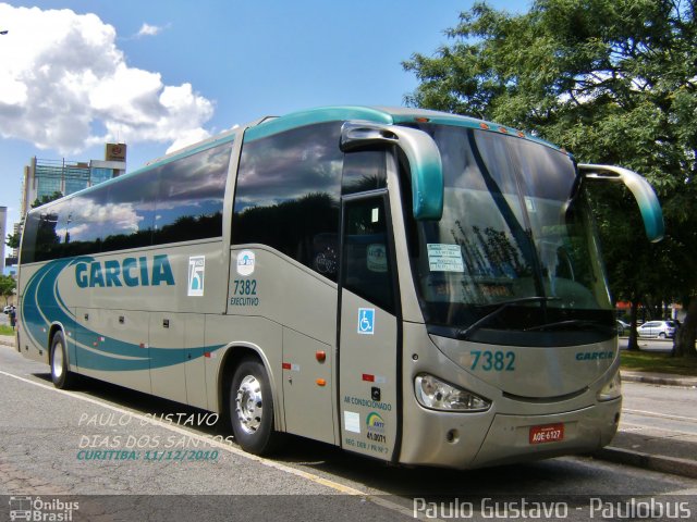 Viação Garcia 7382 na cidade de Curitiba, Paraná, Brasil, por Paulo Gustavo. ID da foto: 1186863.