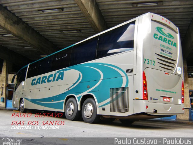 Viação Garcia 7312 na cidade de Curitiba, Paraná, Brasil, por Paulo Gustavo. ID da foto: 1186823.