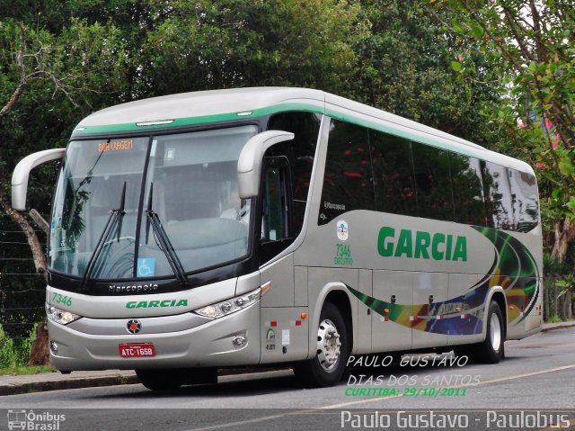 Viação Garcia 7346 na cidade de Curitiba, Paraná, Brasil, por Paulo Gustavo. Número da foto: #1186845.