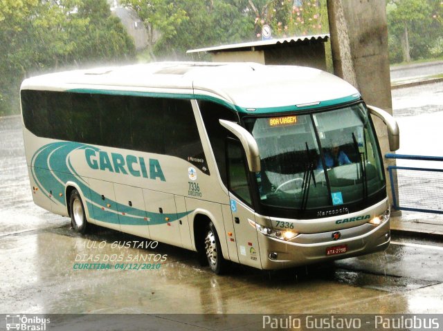 Viação Garcia 7336 na cidade de Curitiba, Paraná, Brasil, por Paulo Gustavo. ID da foto: 1186840.