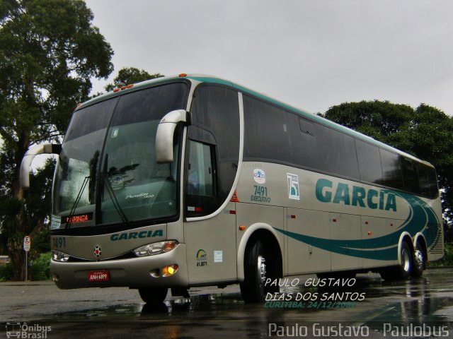 Viação Garcia 7491 na cidade de Curitiba, Paraná, Brasil, por Paulo Gustavo. ID da foto: 1189524.