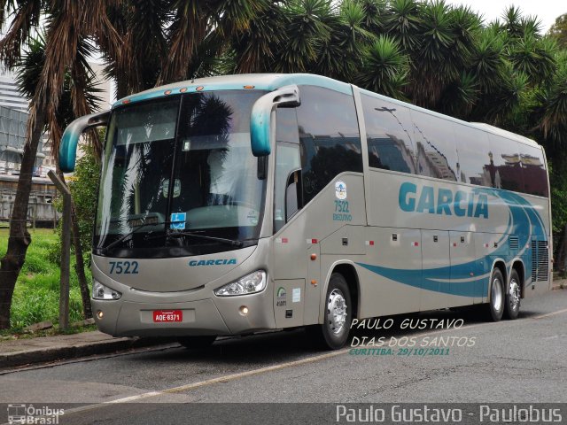 Viação Garcia 7522 na cidade de Curitiba, Paraná, Brasil, por Paulo Gustavo. Número da foto: #1189564.