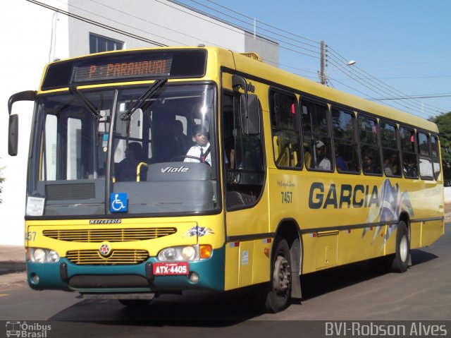 Viação Garcia 7457 na cidade de Paranavaí, Paraná, Brasil, por Robson Alves. Número da foto: #1190906.