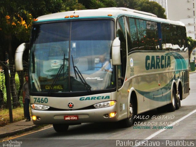 Viação Garcia 7460 na cidade de Curitiba, Paraná, Brasil, por Paulo Gustavo. Número da foto: #1189489.