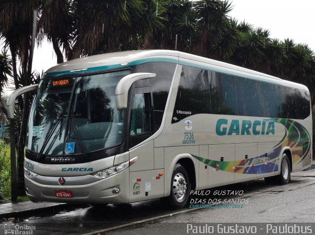 Viação Garcia 7536 na cidade de Curitiba, Paraná, Brasil, por Paulo Gustavo. Número da foto: #1189582.