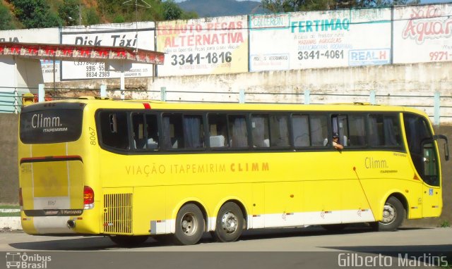 Viação Itapemirim 8067 na cidade de Manhumirim, Minas Gerais, Brasil, por Gilberto Martins. ID da foto: 1132106.