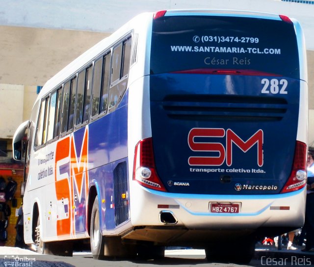 Transporte Coletivo Santa Maria 282 na cidade de Belo Horizonte, Minas Gerais, Brasil, por César Ônibus. Número da foto: #1133899.
