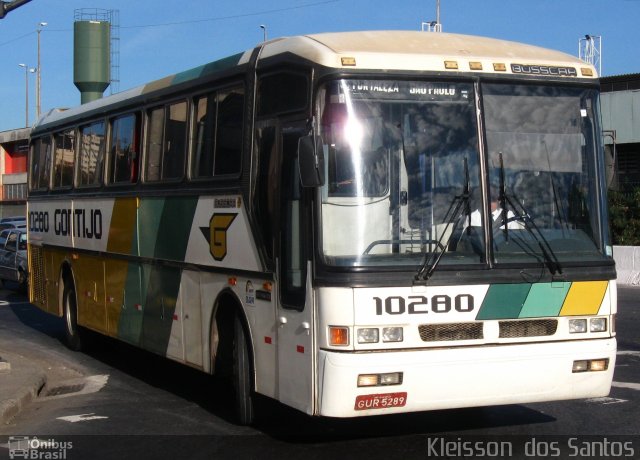 Empresa Gontijo de Transportes 10280 na cidade de Belo Horizonte, Minas Gerais, Brasil, por Kleisson  dos Santos. ID da foto: 1139170.