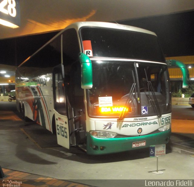 Empresa de Transportes Andorinha 5155 na cidade de Pardinho, São Paulo, Brasil, por Leonardo Fidelli. Número da foto: #1139434.