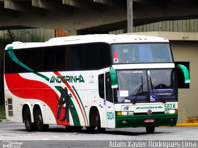 Empresa de Transportes Andorinha 5024 na cidade de Santos, São Paulo, Brasil, por Adam Xavier Rodrigues Lima. ID da foto: 1141376.