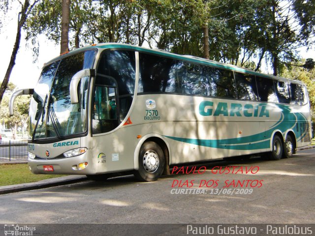 Viação Garcia 7570 na cidade de Curitiba, Paraná, Brasil, por Paulo Gustavo. ID da foto: 1191433.