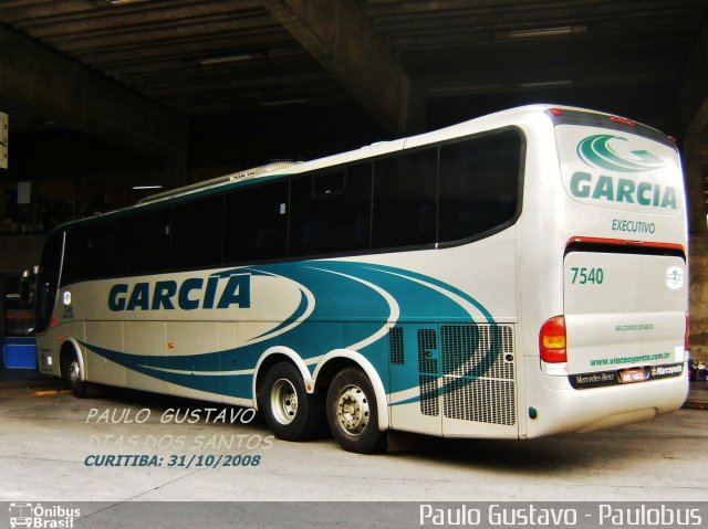 Viação Garcia 7540 na cidade de Curitiba, Paraná, Brasil, por Paulo Gustavo. ID da foto: 1191391.