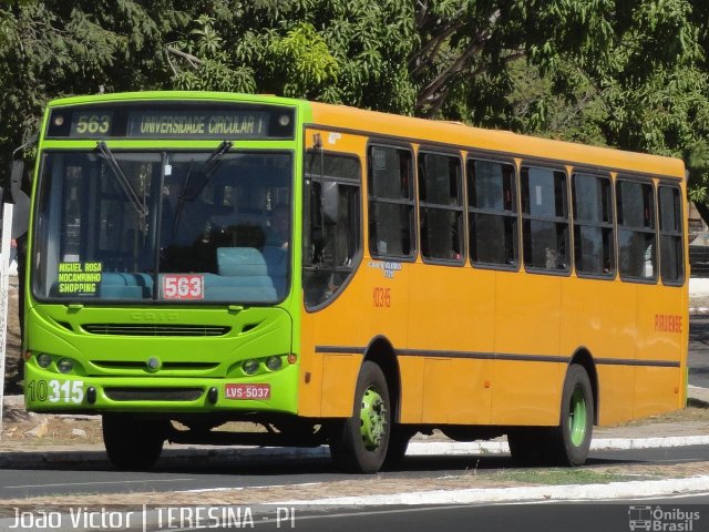 Viação Piauiense 10315 na cidade de Teresina, Piauí, Brasil, por João Victor. ID da foto: 1209929.