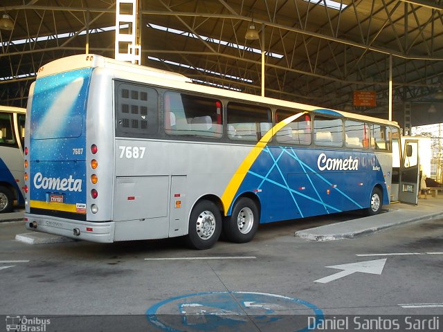 Viação Cometa 7687 na cidade de Praia Grande, São Paulo, Brasil, por Daniel Santos Sardi. Número da foto: #1214537.