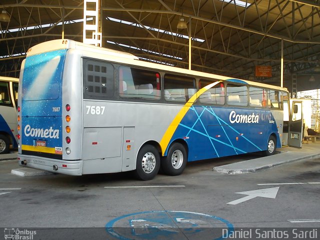 Viação Cometa 7687 na cidade de Praia Grande, São Paulo, Brasil, por Daniel Santos Sardi. ID da foto: 1214537.