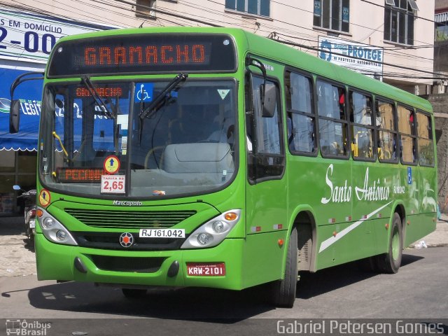 Transportes Santo Antônio RJ 161.042 na cidade de Duque de Caxias, Rio de Janeiro, Brasil, por Gabriel Petersen Gomes. ID da foto: 1215101.