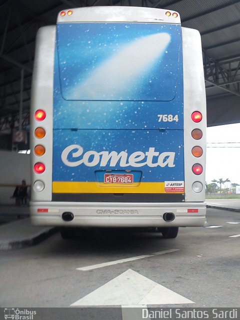 Viação Cometa 7684 na cidade de Praia Grande, São Paulo, Brasil, por Daniel Santos Sardi. ID da foto: 1214529.