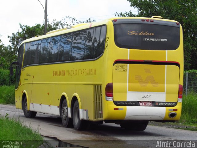 Viação Itapemirim 5063 na cidade de Recife, Pernambuco, Brasil, por Almir Correia. ID da foto: 1218445.