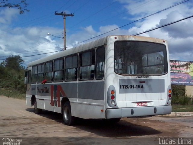 Maravilha Auto Ônibus ITB.01.154 na cidade de Itaboraí, Rio de Janeiro, Brasil, por Lucas Lima. ID da foto: 1222895.