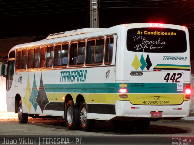 Viação Transpiauí 442 na cidade de Teresina, Piauí, Brasil, por João Victor. ID da foto: 1222576.