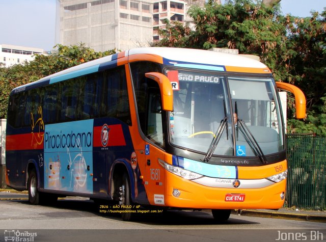 Viação Piracicabana 1581 na cidade de São Paulo, São Paulo, Brasil, por Jones Bh. ID da foto: 1223796.