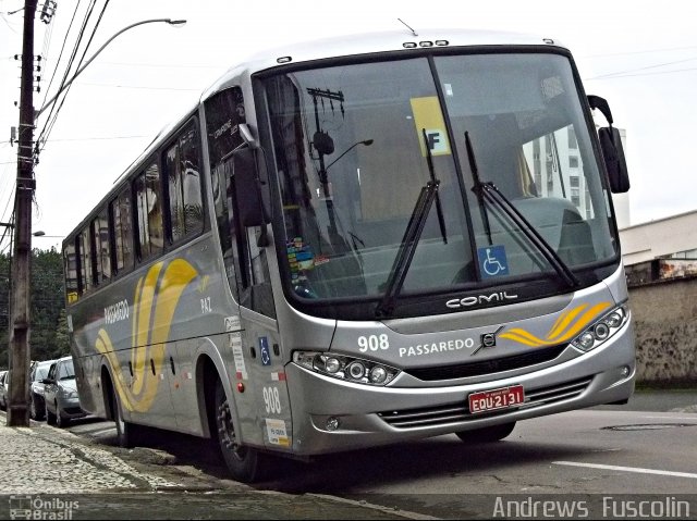 Passaredo Transporte e Turismo 908 na cidade de Joinville, Santa Catarina, Brasil, por Andrews  Fuscolin. Número da foto: #1194066.