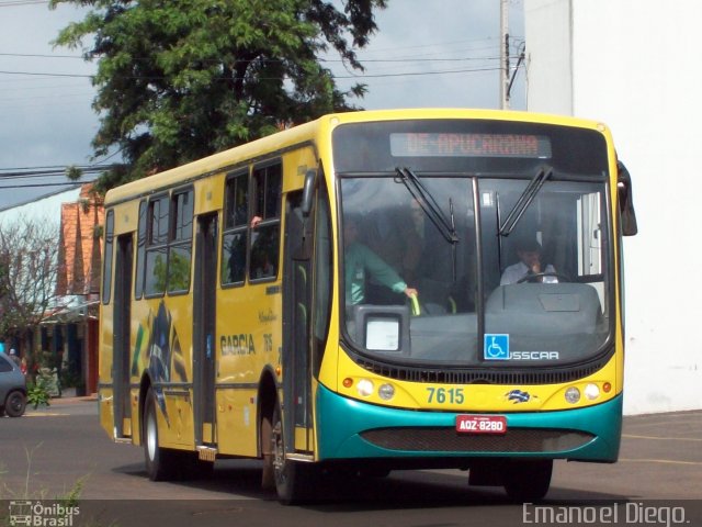 Viação Garcia 7615 na cidade de Apucarana, Paraná, Brasil, por Emanoel Diego.. Número da foto: #1230589.