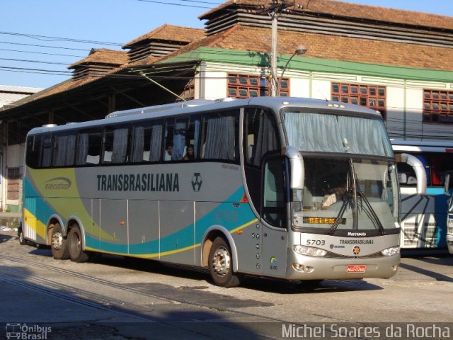 Transbrasiliana Transportes e Turismo 5703 na cidade de Rio de Janeiro, Rio de Janeiro, Brasil, por Michel Soares da Rocha. ID da foto: 1232717.