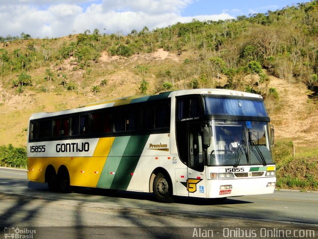 Empresa Gontijo de Transportes 15855 na cidade de Antônio Dias, Minas Gerais, Brasil, por Alan Jeferson Nunes da Silva. ID da foto: 1232518.