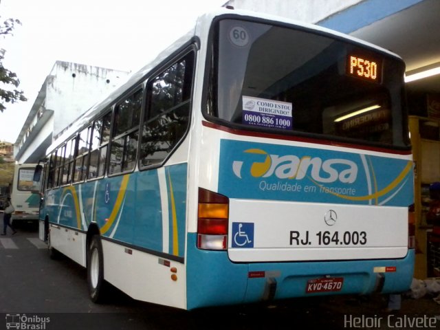 TRANSA - Transa Transporte Coletivo RJ 164.003 na cidade de Três Rios, Rio de Janeiro, Brasil, por Heloir Calvete. Número da foto: #1235552.