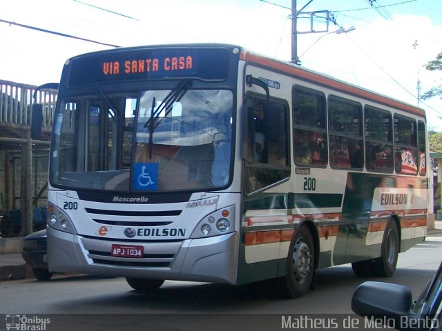 Viação Edilson 200 na cidade de Dores do Indaiá, Minas Gerais, Brasil, por Matheus de Melo Bento. Número da foto: #1239256.