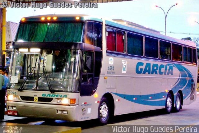 Viação Garcia 6594 na cidade de Maringá, Paraná, Brasil, por Victor Hugo Guedes Pereira. ID da foto: 1239068.