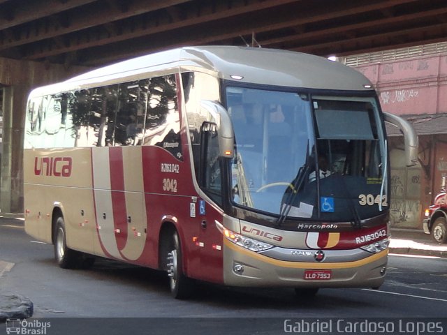 Transportes Única Petrópolis RJ 163.042 na cidade de Rio de Janeiro, Rio de Janeiro, Brasil, por Gabriel Cardoso Lopes. Número da foto: #1244215.