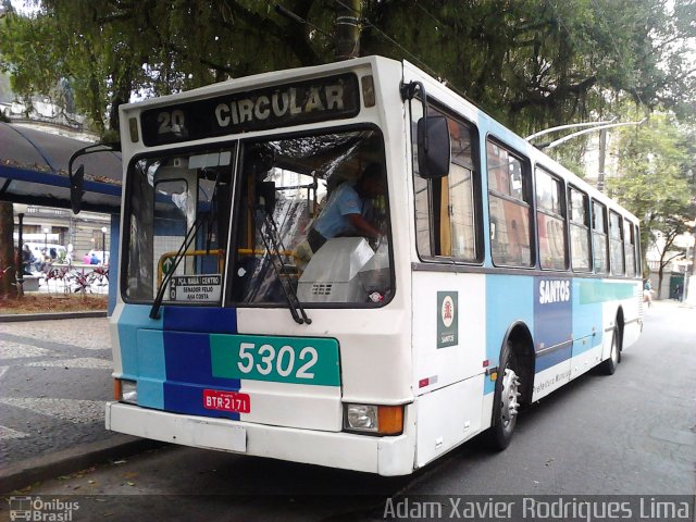 Viação Piracicabana Santos 5302 na cidade de Santos, São Paulo, Brasil, por Adam Xavier Rodrigues Lima. Número da foto: #1245149.
