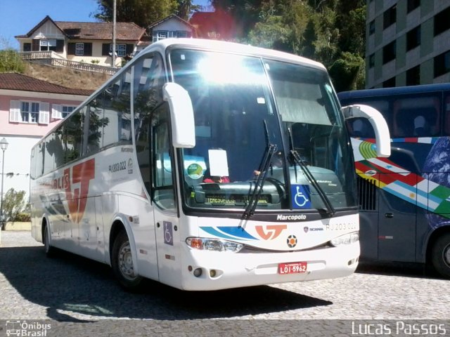 Viação Teresópolis RJ 203.022 na cidade de Petrópolis, Rio de Janeiro, Brasil, por Lucas Passos. Número da foto: #1247579.
