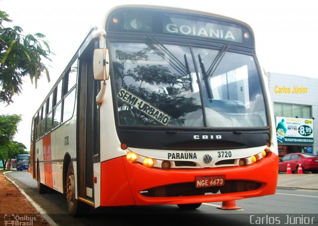 Viação Paraúna 3720 na cidade de Goiânia, Goiás, Brasil, por Carlos Júnior. Número da foto: #1248949.