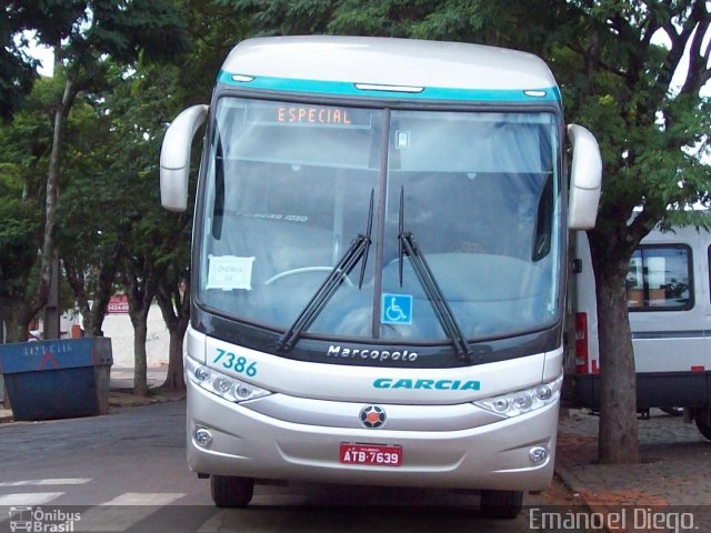 Viação Garcia 7386 na cidade de Apucarana, Paraná, Brasil, por Emanoel Diego.. ID da foto: 1250637.