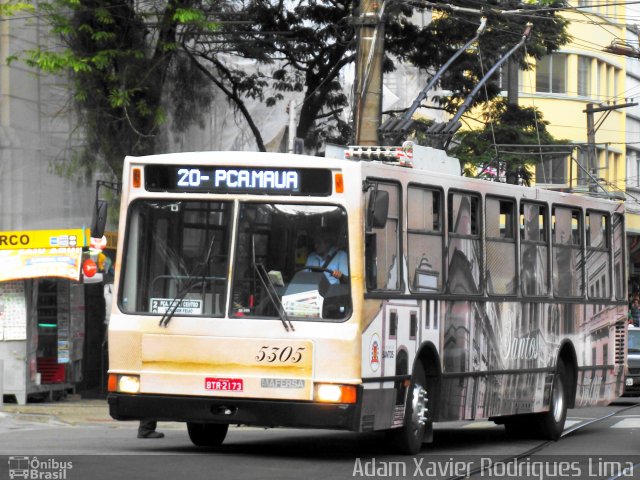 Viação Piracicabana Santos 5305 na cidade de Santos, São Paulo, Brasil, por Adam Xavier Rodrigues Lima. Número da foto: #1250705.