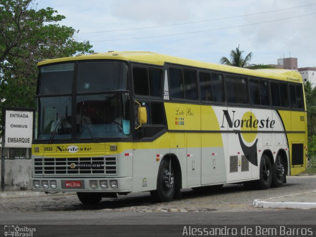 Viação Nordeste 0920 na cidade de Fortaleza, Ceará, Brasil, por Alessandro de Bem Barros. ID da foto: 1198368.