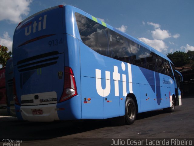 UTIL - União Transporte Interestadual de Luxo 9134 na cidade de Belo Horizonte, Minas Gerais, Brasil, por Julio Cesar Lacerda Ribeiro. Número da foto: #1201179.