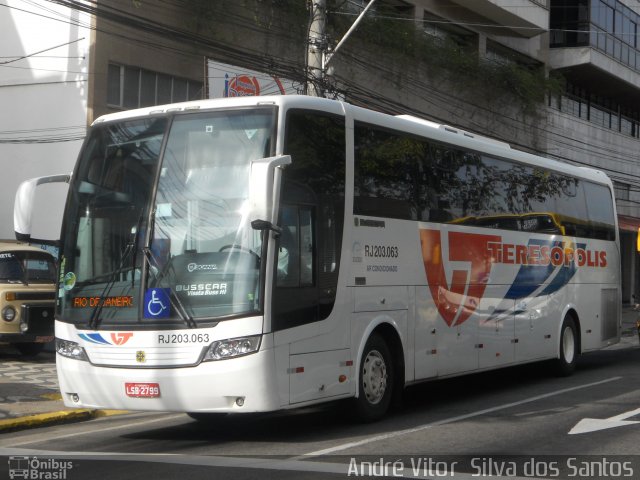 Viação Teresópolis RJ 203.063 na cidade de Teresópolis, Rio de Janeiro, Brasil, por André Vitor  Silva dos Santos. ID da foto: 1199676.