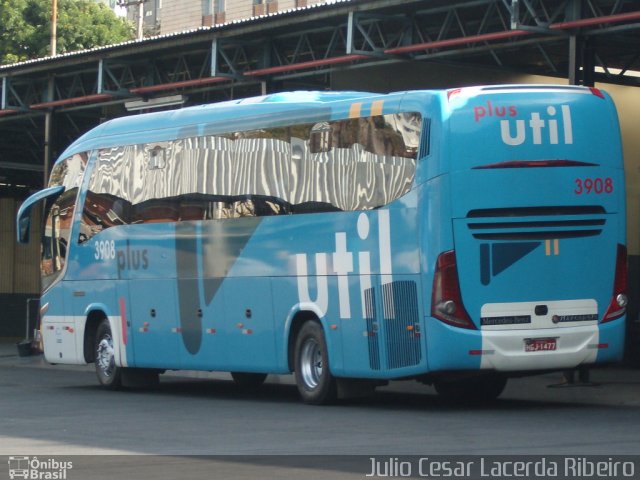 UTIL - União Transporte Interestadual de Luxo 3908 na cidade de Belo Horizonte, Minas Gerais, Brasil, por Julio Cesar Lacerda Ribeiro. Número da foto: #1203777.