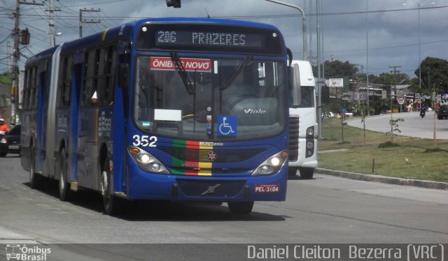 Expresso Vera Cruz 352 na cidade de Jaboatão dos Guararapes, Pernambuco, Brasil, por Daniel Cleiton  Bezerra. Número da foto: #1203616.