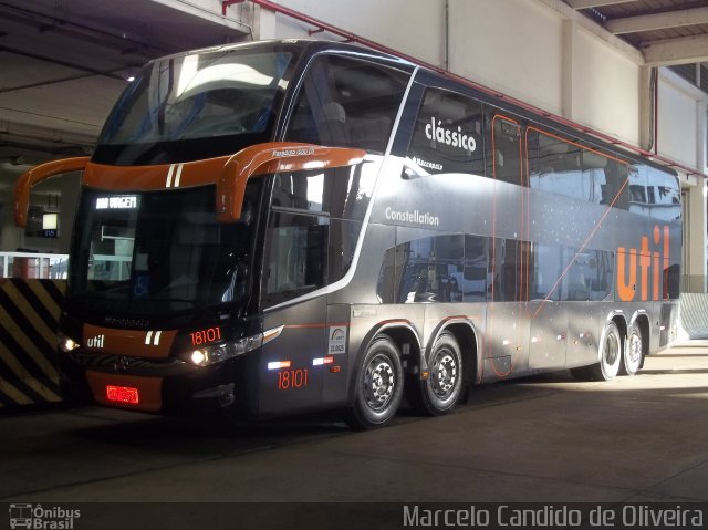 UTIL - União Transporte Interestadual de Luxo 18101 na cidade de Rio de Janeiro, Rio de Janeiro, Brasil, por Marcelo Candido de Oliveira. Número da foto: #1206241.