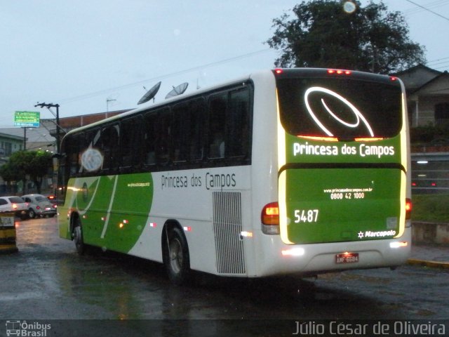 Expresso Princesa dos Campos 5487 na cidade de Telêmaco Borba, Paraná, Brasil, por Júlio César de Oliveira. ID da foto: 1272057.