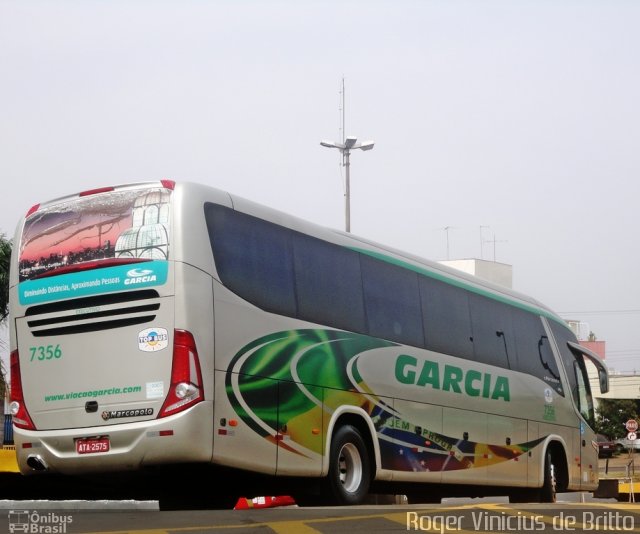 Viação Garcia 7356 na cidade de Londrina, Paraná, Brasil, por Roger Vinicius de Britto. ID da foto: 1272386.