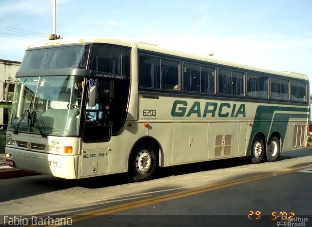 Viação Garcia 6203 na cidade de São José do Rio Preto, São Paulo, Brasil, por Fábio Barbano. Número da foto: #1282161.