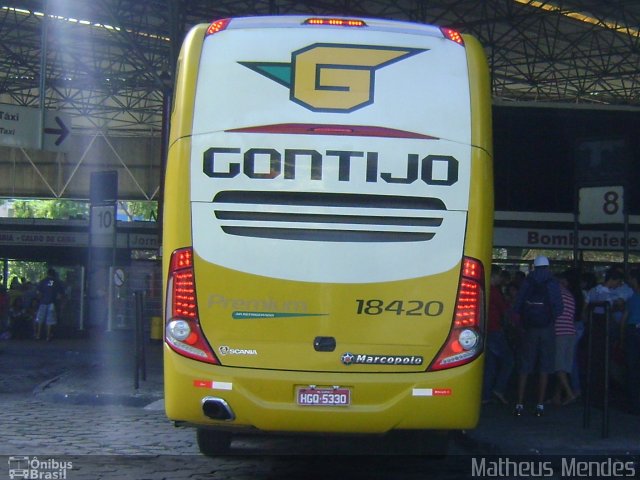 Empresa Gontijo de Transportes 18420 na cidade de Vitória, Espírito Santo, Brasil, por Matheus Mendes. Número da foto: #1281091.